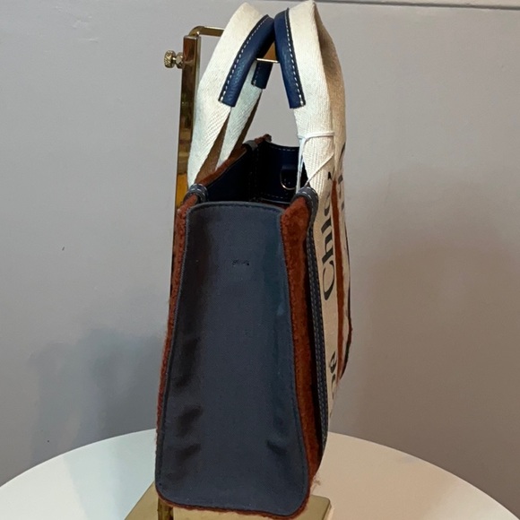 Chloe Woody Small Tote W/ Strap Red Blue With COA & Dustbag NWT in Original Box - Picture 5 of 15